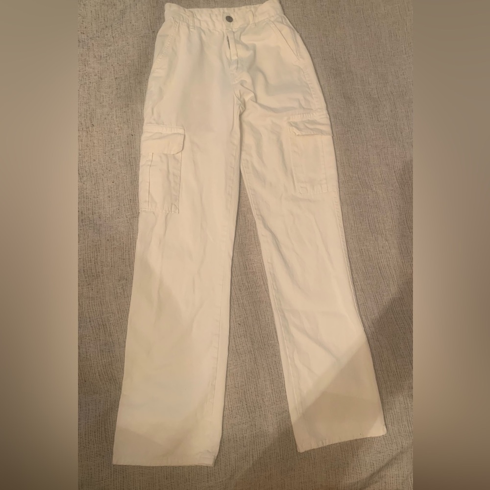 Stylish Off White Cargo Jeans - 7